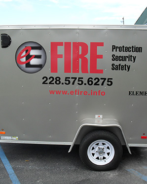 Fleet or Vehicle Graphics on a eFire trailer in Tupelo, Mississippi